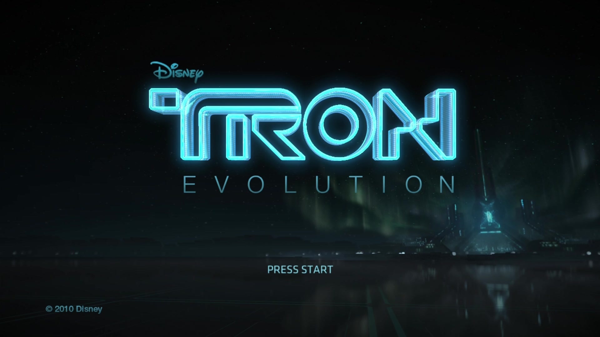 Tron: Evolution title screen for Xbox 360
